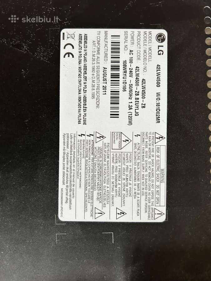Televizorius LG 42lw4500 42 - nuotraukos Nr. 4