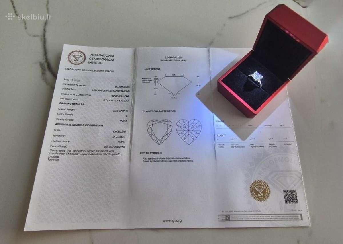 14 kt geltono Aukso Žiedas su 3.05ct Deimantu - nuotraukos Nr. 4