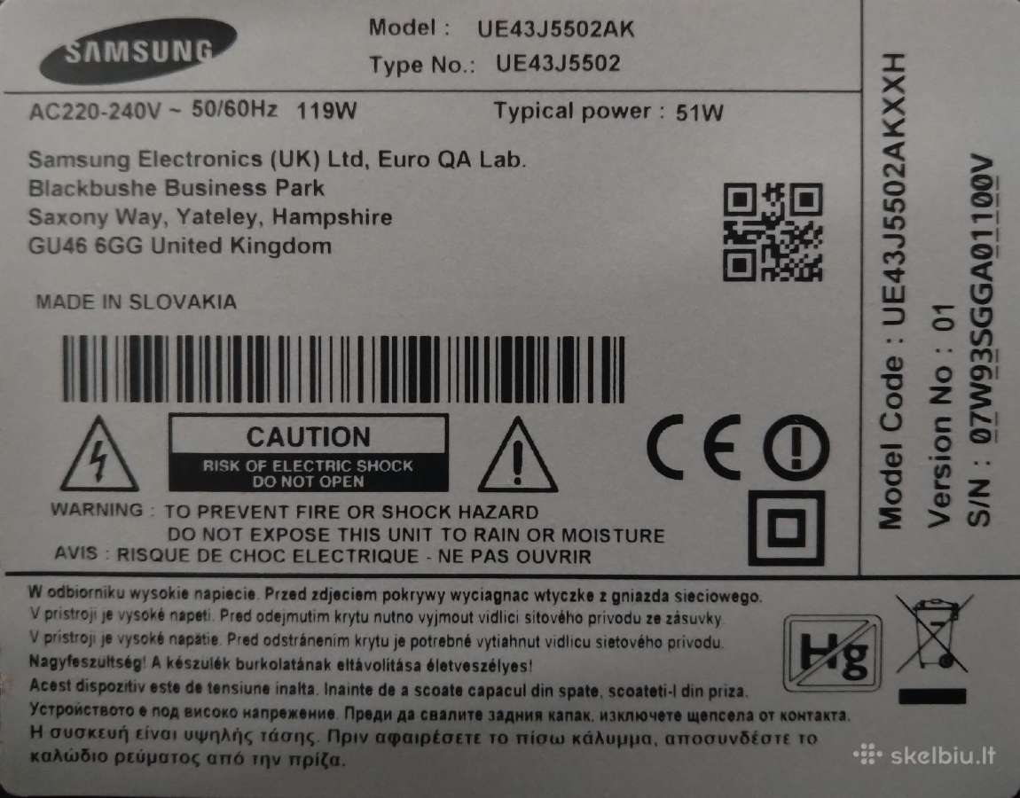 Samsung Ue43j5502ak ant dalių