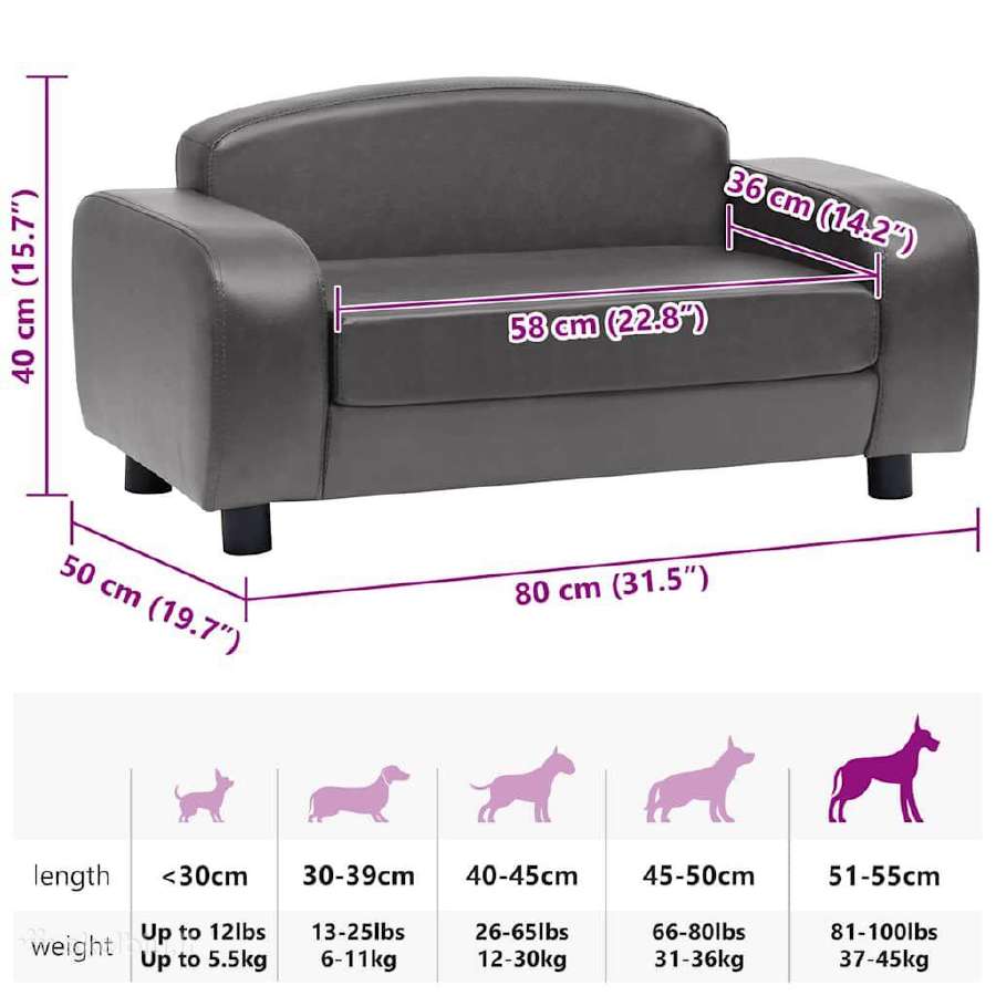 Vidaxl Šuns guolis sofa lova, dirbtinė oda - nuotraukos Nr. 4