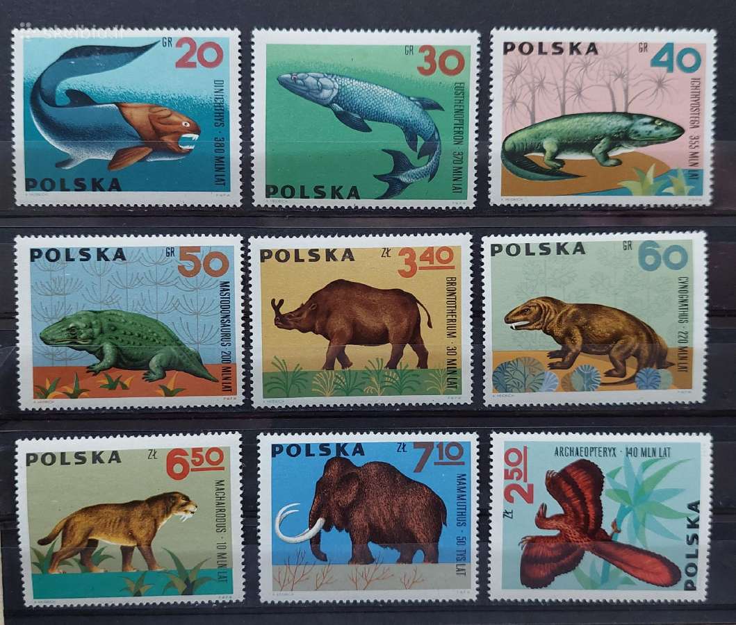 Lenkija 1966 dinozaurai, švarus, Michel 1655-1663