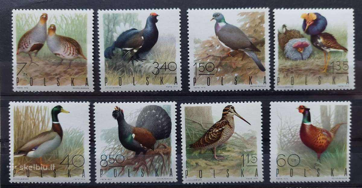 Lenkija 1970 paukščiai, švarus, Michel 1988-1995