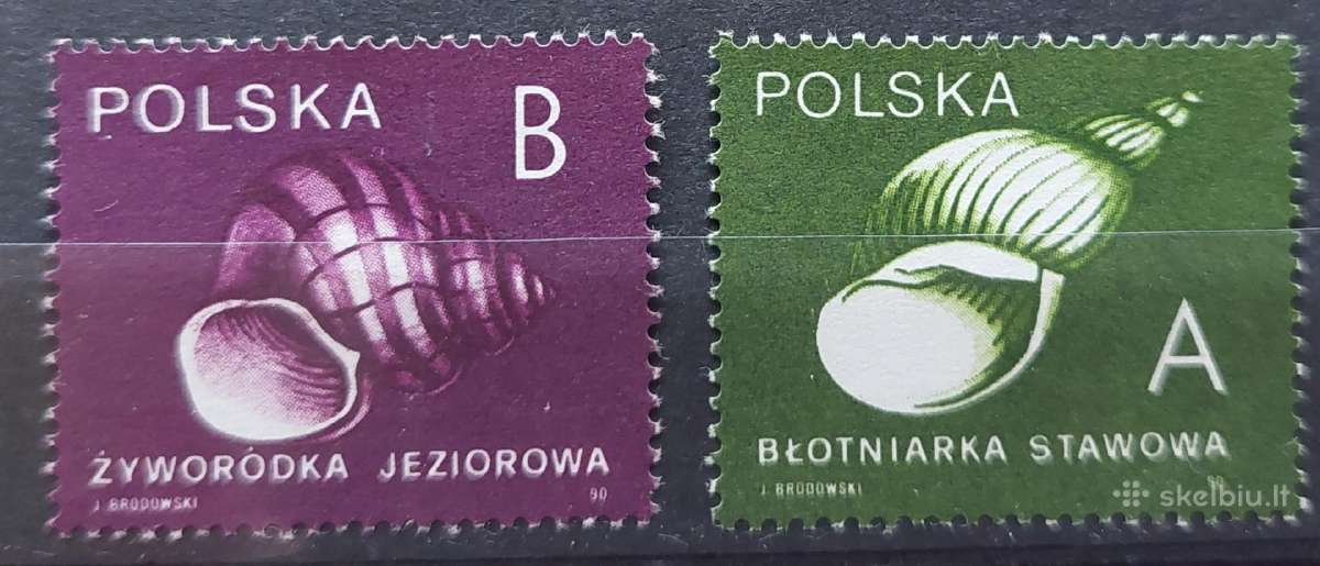 Lenkija 1990 kriaukles, švarus, Michel 3273-3274