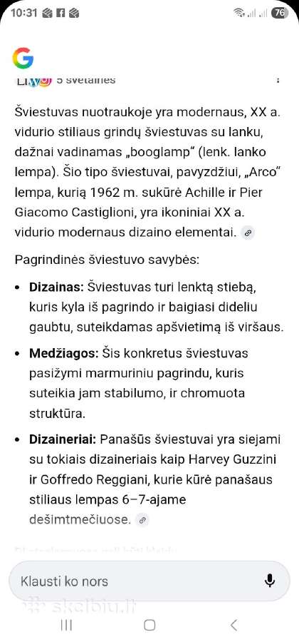 Vintažinis mid century arkinis toršeras - nuotraukos Nr. 22