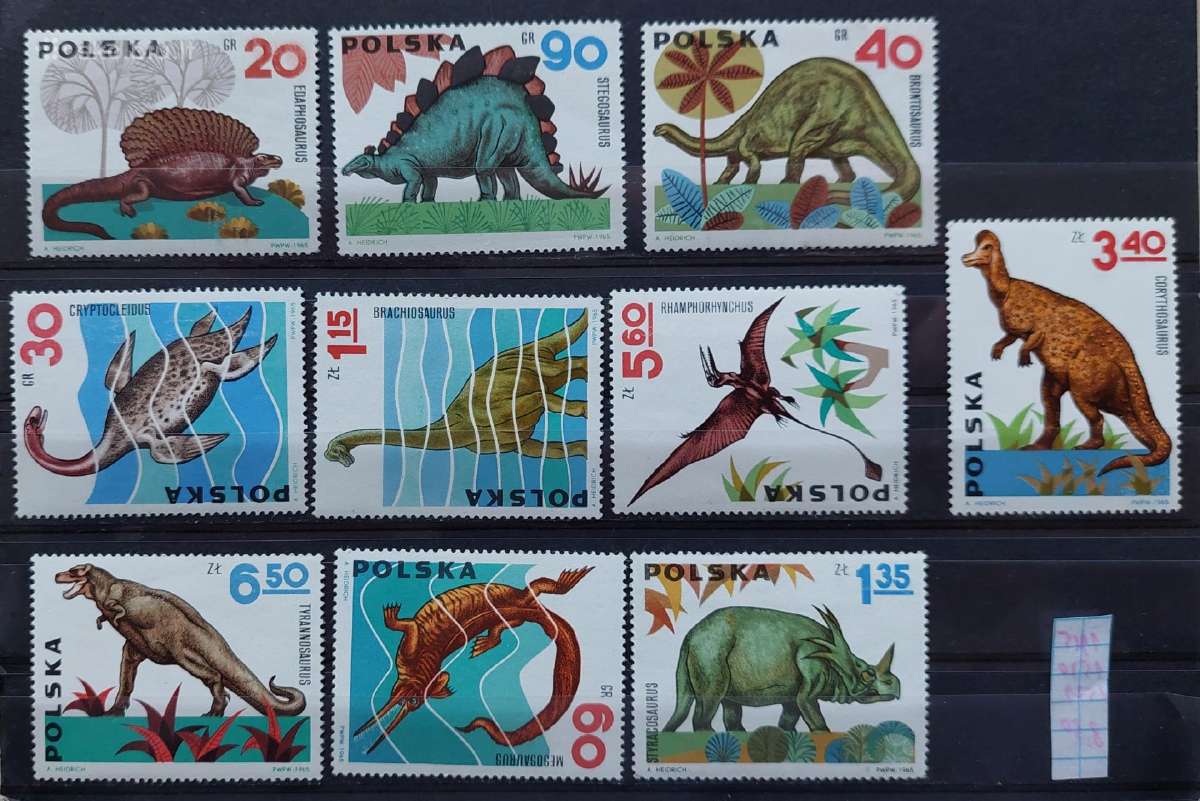Lenkija 1965 dinozaurai, švarus, Michel 1570-1579