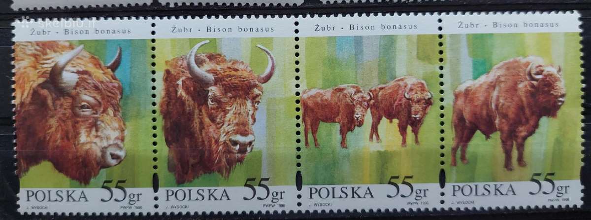Lenkija 1996 stumbrai, švarus, Michel 3629-3632