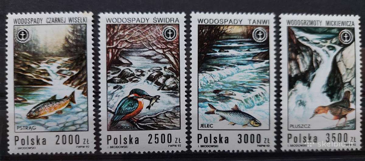Lenkija 1992 fauna, švarus, Michel 3379-3382