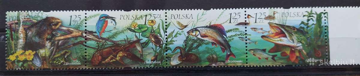 Lenkija 2004 žuvis, švarus, Michel 4101-4104
