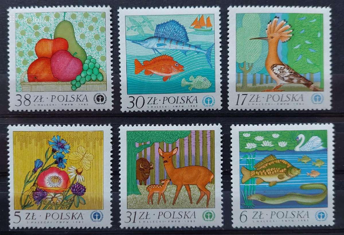 Lenkija 1983 fauna, švarus, Michel 2850-2855