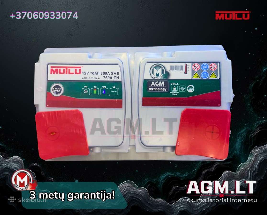 Mutlu Nauji Akumuliatoriai Paprasti ir Agm Efb