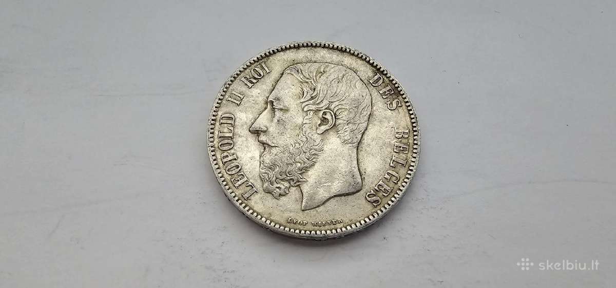 1871 5 frankai Belgija