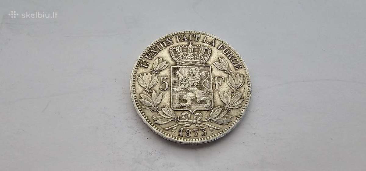 1871 5 frankai Belgija - nuotraukos Nr. 2