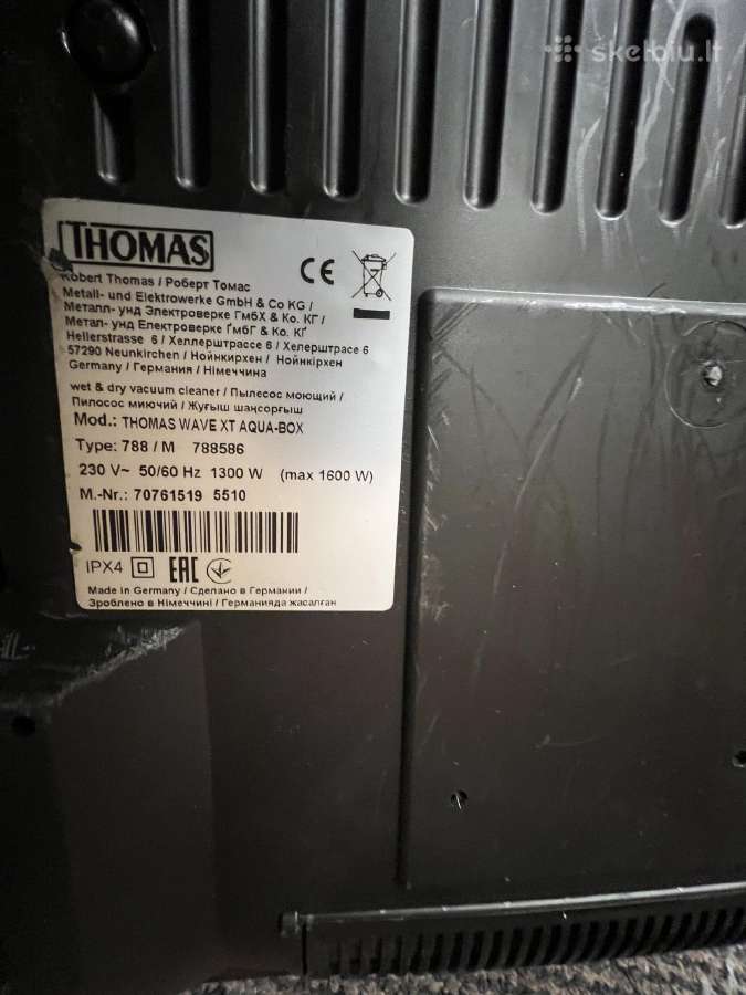 Plaunantis siurblys Thomas Wave XT Aquabox, 1600w - nuotraukos Nr. 4