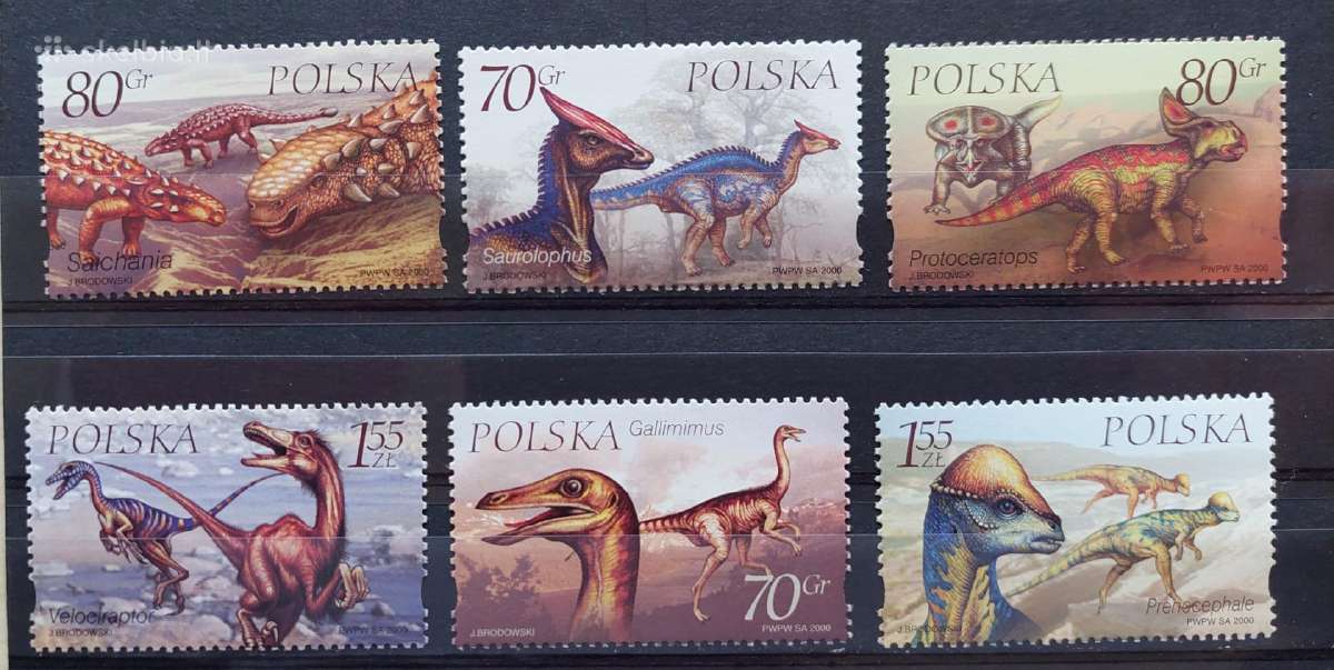 Lenkija 2000 dinozaurai, švarus, Michel 3811-3816