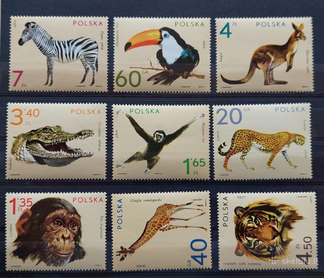 Lenkija 1972 zoologijos sodas, švarus, Michel 2162