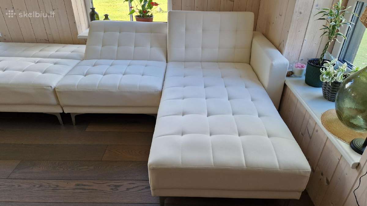 Modulinis minkštas kampas U forma, dirbtinė oda - nuotraukos Nr. 6