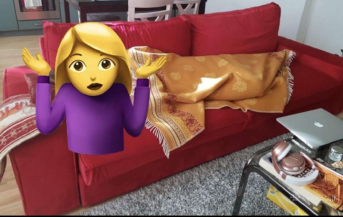 Ikea Kivik raudona sofa-lova