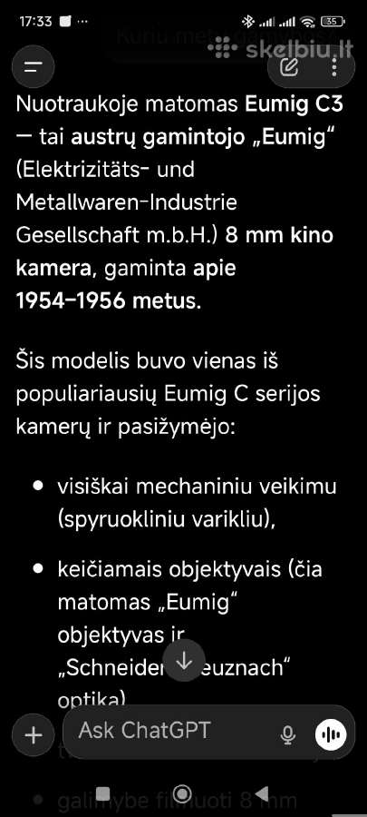 Antivarinė kolekcinė video kamera Eumig c3 - nuotraukos Nr. 8