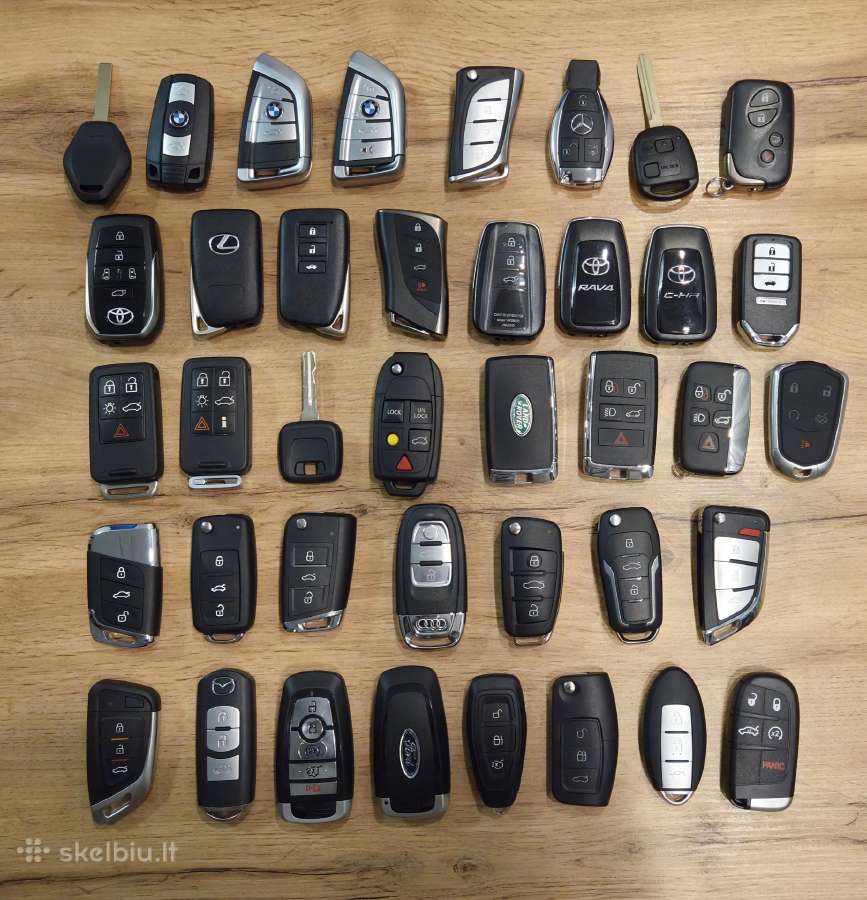 Raktai automobiliams, programavimas.