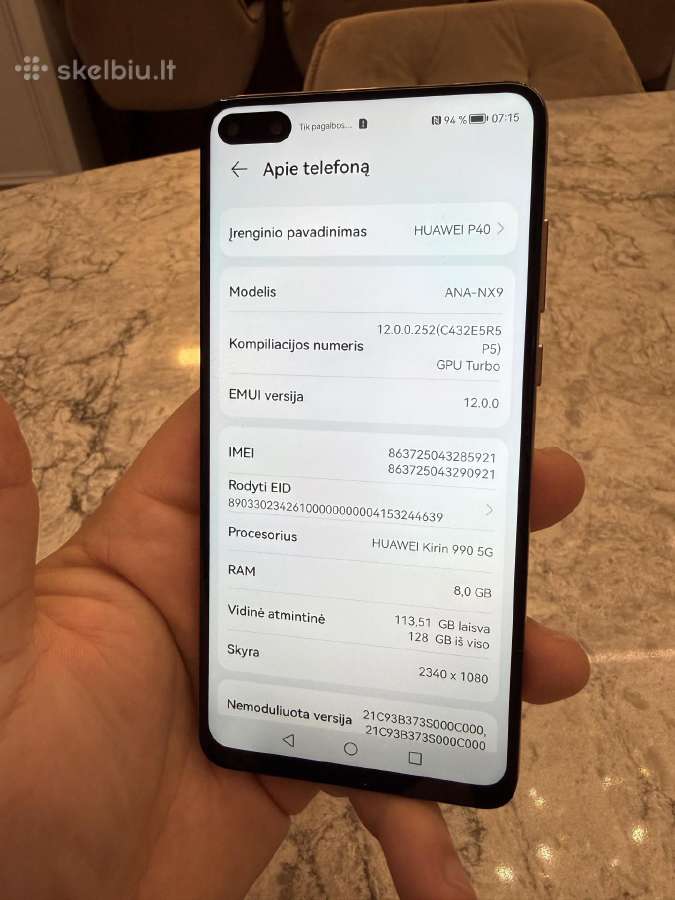 Huawei p40, 8/128gb - nuotraukos Nr. 2