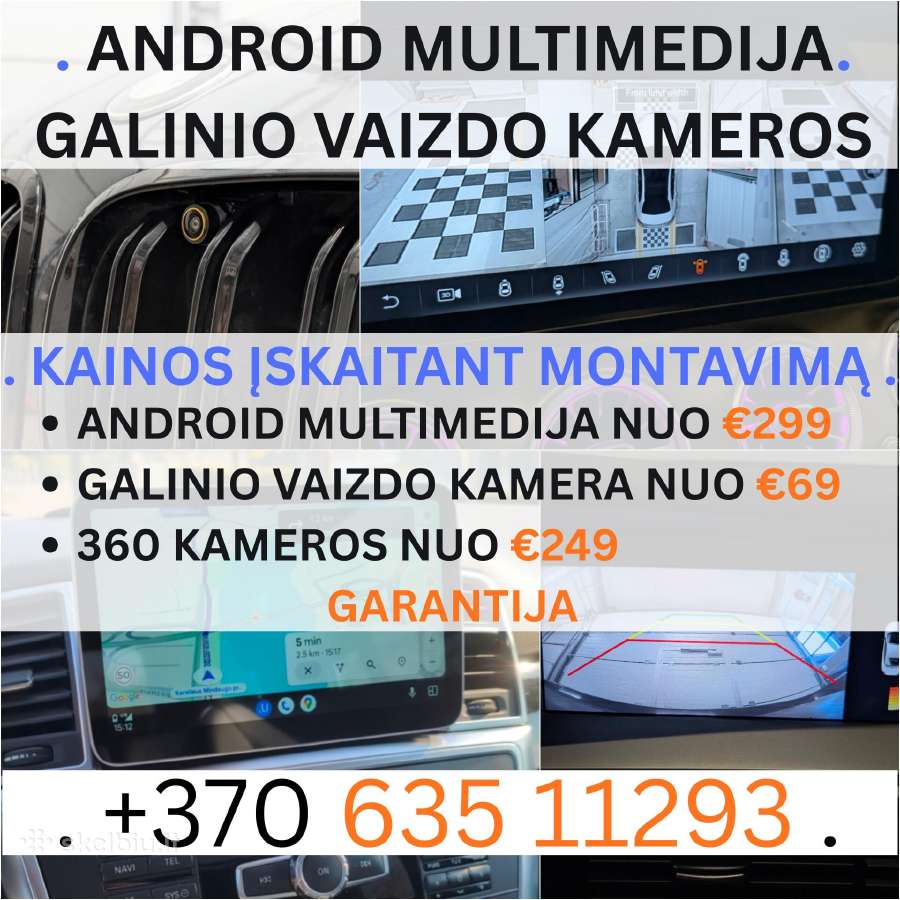 Carplay Android 360 Kamera Montavimas Kaune