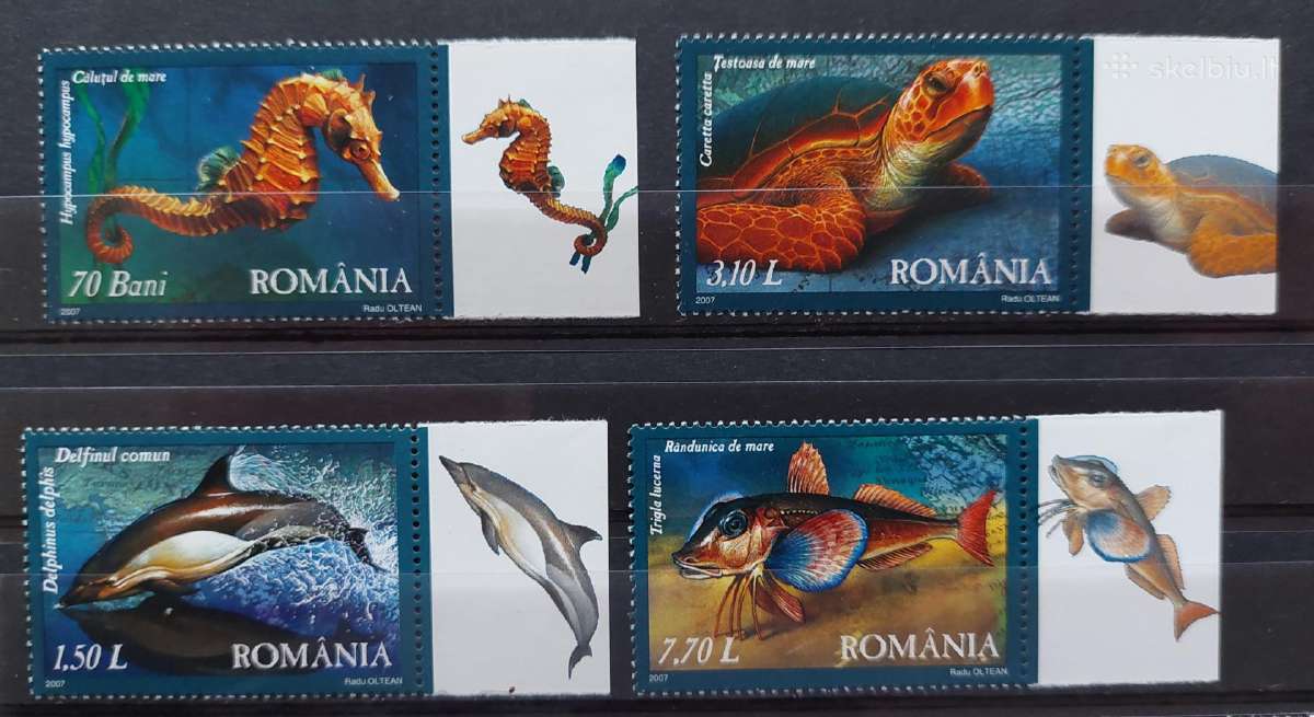 Rumunija 2007 jūros fauna, švarus, Michel 6163-616