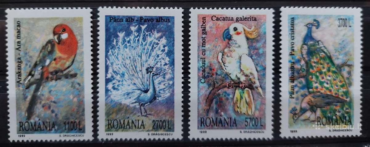 Rumunija 1999 paukščiai, švarus, Michel 5405-5408