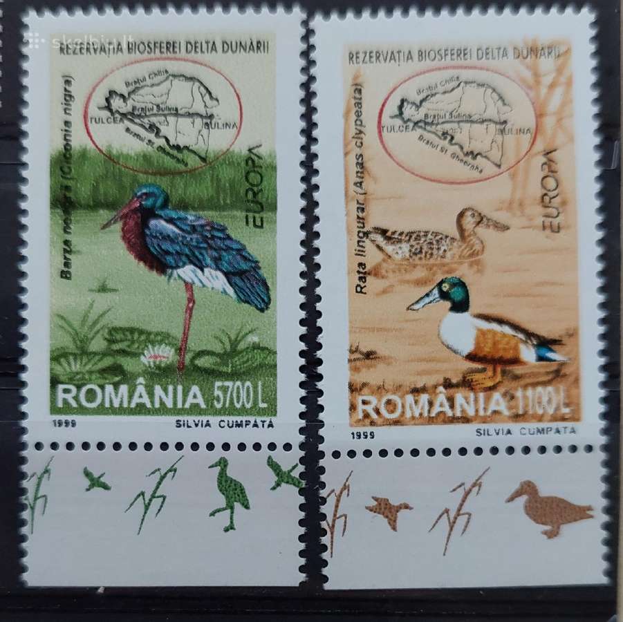 Rumunija 1999 paukščiai, švarus, Michel 5414-5415