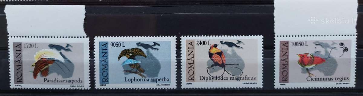Rumunija 2000 paukščiai, švarus, Michel 5467-5470