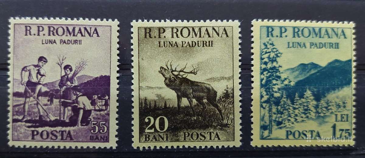 Rumunija 1954 gamta, švarus, Michel 1464-1466