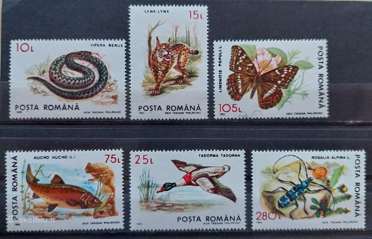 Rumunija 1993 fauna, švarus, Michel 4895-4900