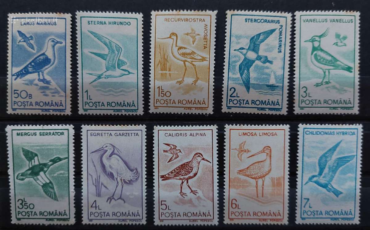 Rumunija 1991 paukščiai, švarus, Michel 4642-4651