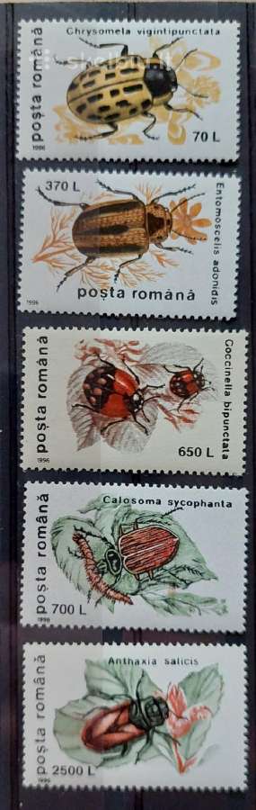 Rumunija 1996 vabzdžiai, švarus, Michel 5188-5192