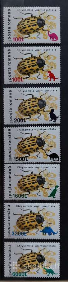 Rumunija 1999 vabzdžiai, švarus, Michel 5394-5400
