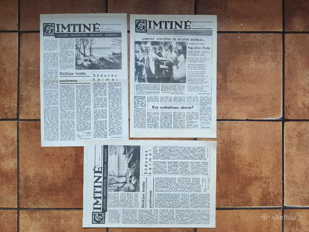 Laikraštis "Gimtinė" 1989 metai.
