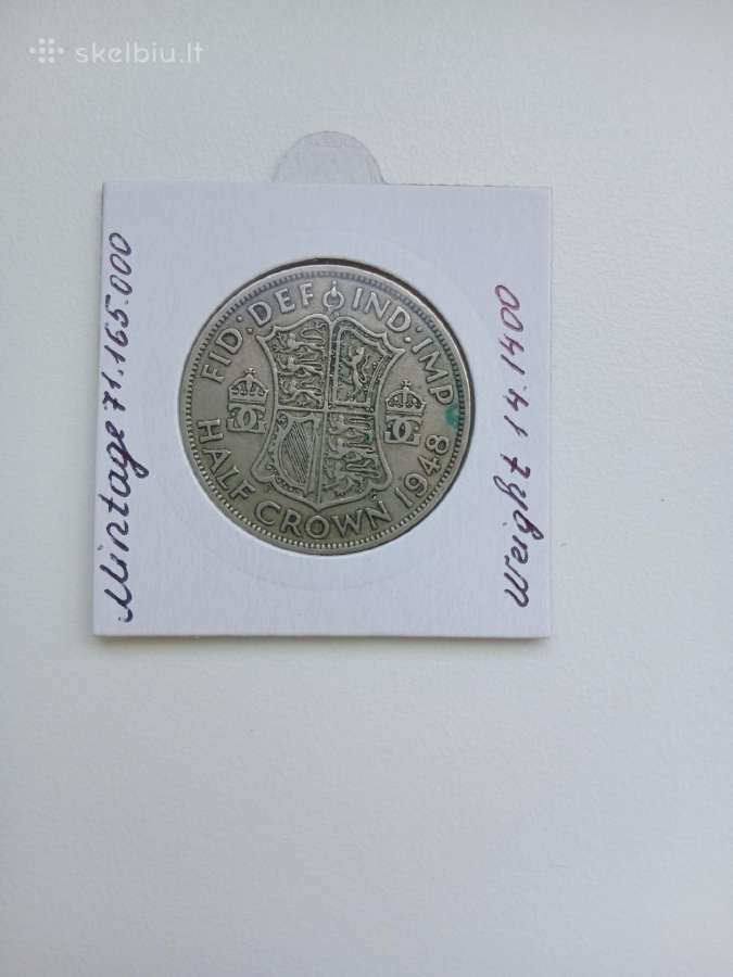 UK George Vi 1/2 Crown - nuotraukos Nr. 3