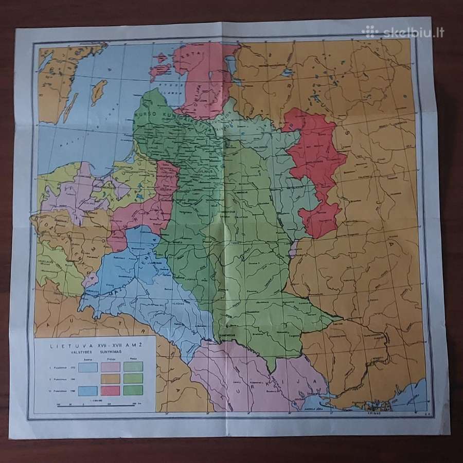 Žemėlapis - Lietuva XVI - XVII ir XVII - XVIII amž