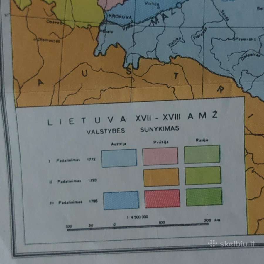 Žemėlapis - Lietuva XVI - XVII ir XVII - XVIII amž - nuotraukos Nr. 3