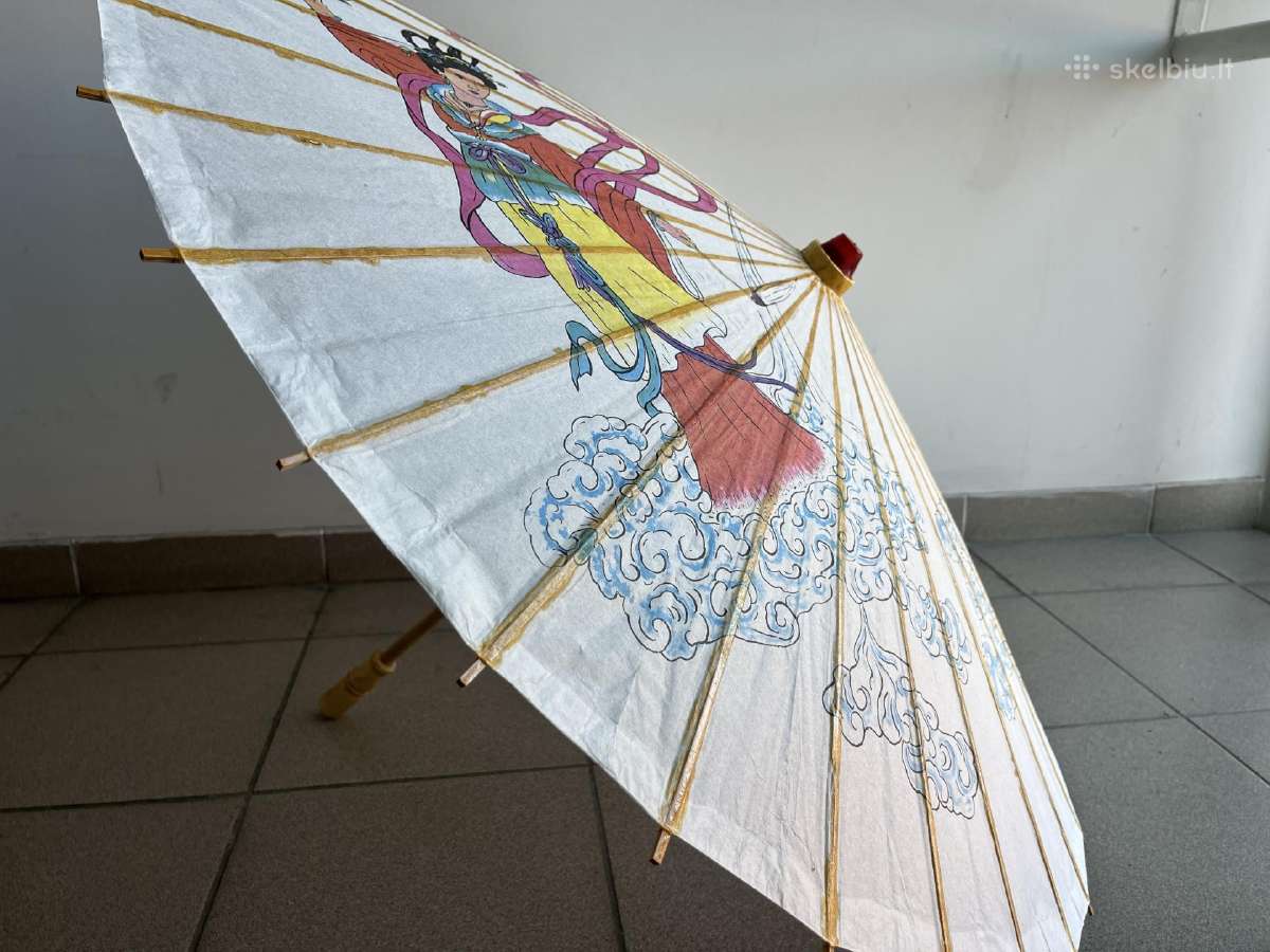 Japoniškų motyvų Skėtis su medine konstrukcija