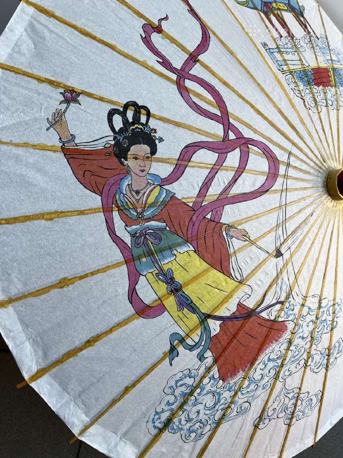 Japonų motyvų skėtis su medine konstr. ir kt. - nuotraukos Nr. 3