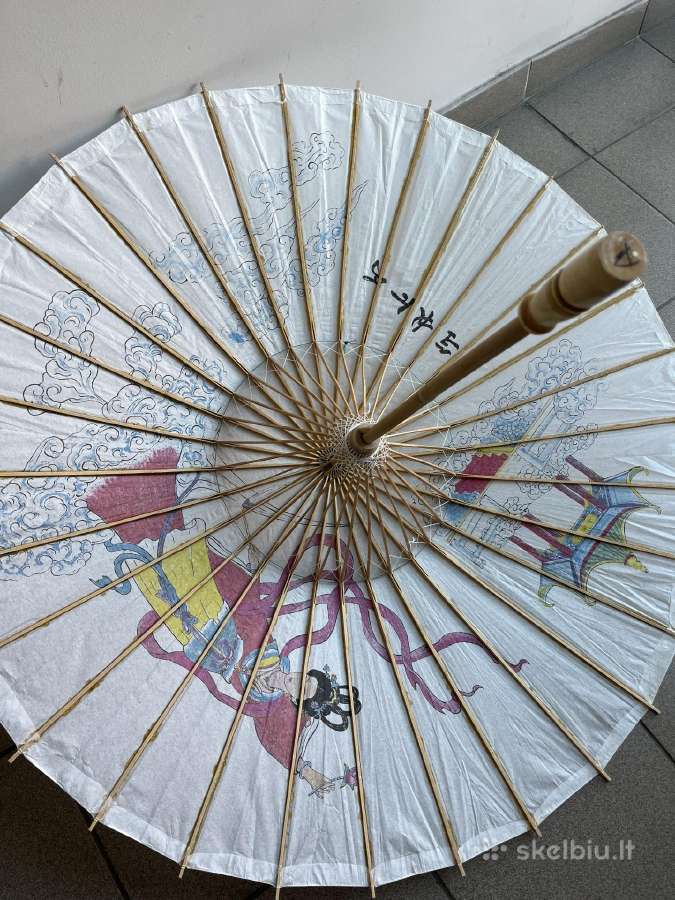 Japonų motyvų skėtis su medine konstr. ir kt. - nuotraukos Nr. 4