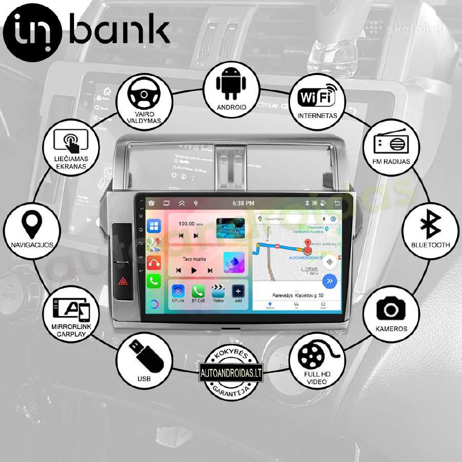 Land Cruiser Prado 150 2009-17 Android multimedija - nuotraukos Nr. 2