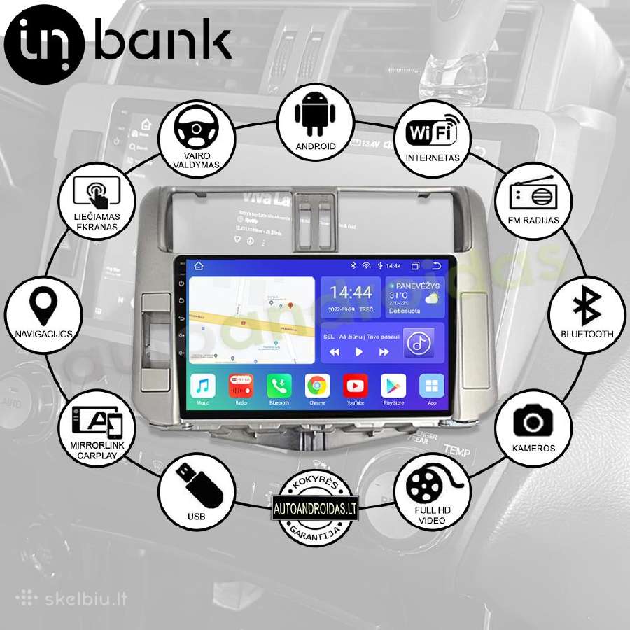 Land Cruiser Prado 150 2009-17 Android multimedija - nuotraukos Nr. 3