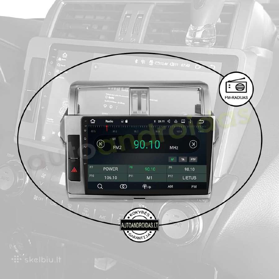 Land Cruiser Prado 150 2009-17 Android multimedija - nuotraukos Nr. 5