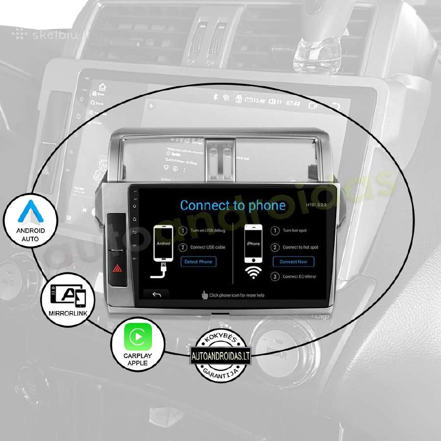 Land Cruiser Prado 150 2009-17 Android multimedija - nuotraukos Nr. 11