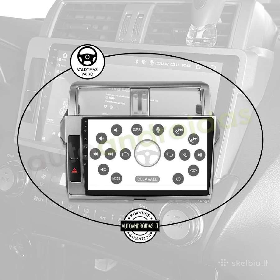 Land Cruiser Prado 150 2009-17 Android multimedija - nuotraukos Nr. 13