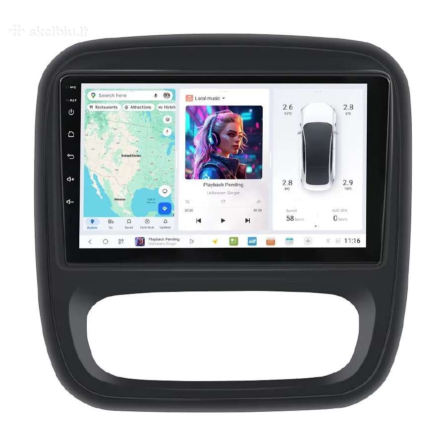 Renault Trafic ir Opel Vivaro android multimedija