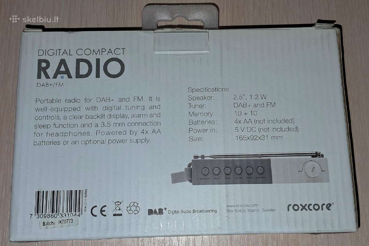 Skaitmeninė radija RoXCore-33104 Dab+/fm - nuotraukos Nr. 6
