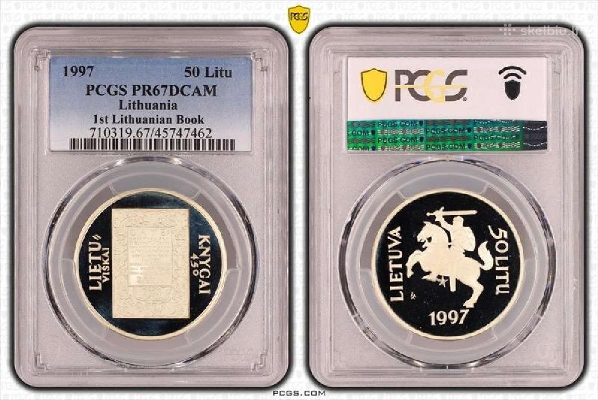 1997 m. 50 Litu - Knyga- Pcgs Pr 67 Dcam-