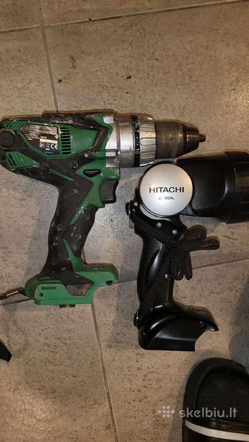 Hitachi suktukas prožektorius ir pakrovejas be bat